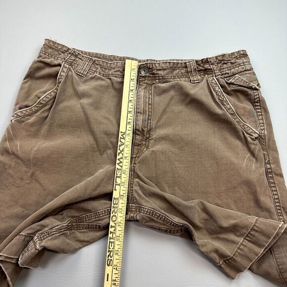 Vintage Mossimo Cargo Supply Shorts Mens 38 Brown Chino Distressed Skate Y2K - Picture 3 of 11